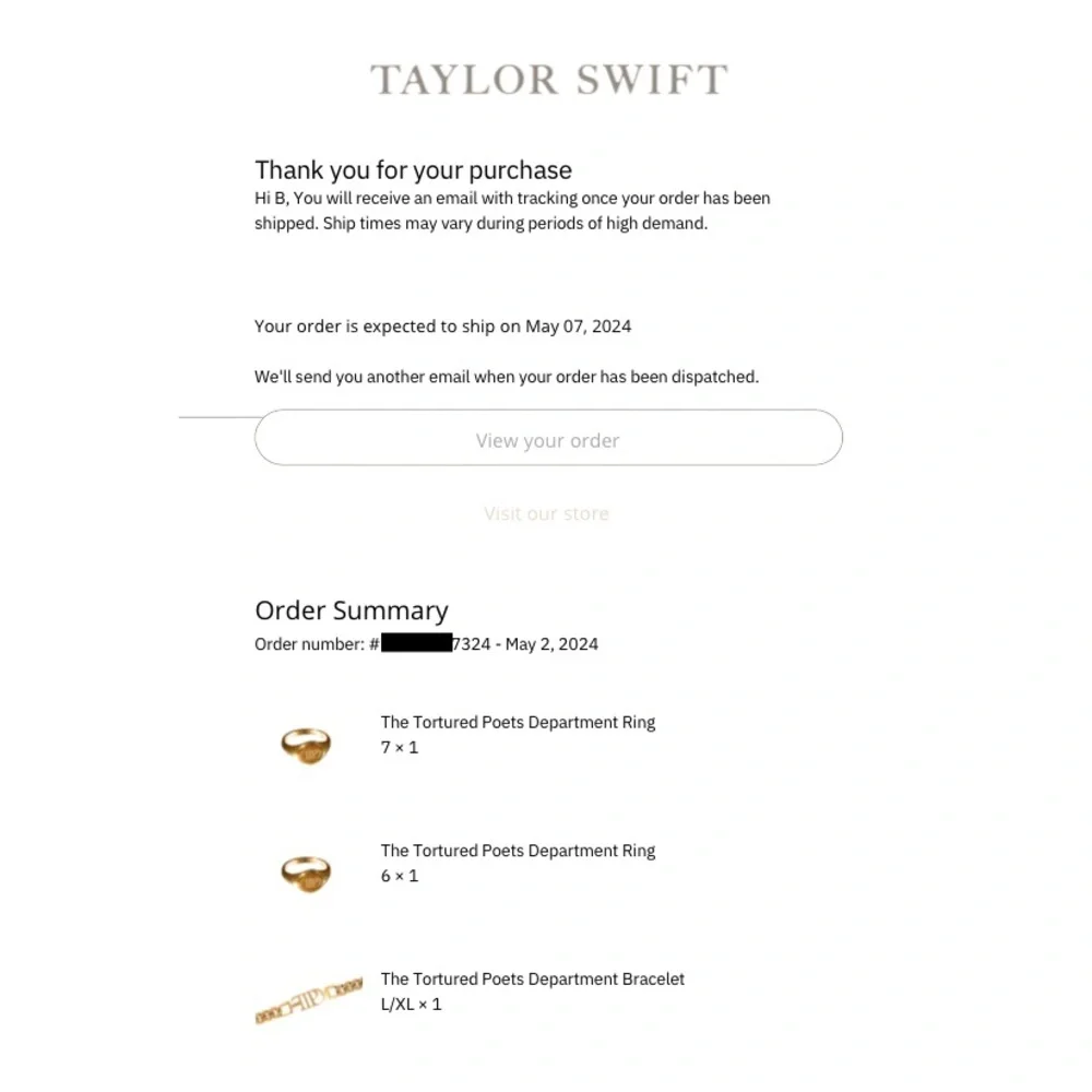 RARE Taylor Swift TTPD Bracelet - AUTHENTIC!- L/XL - Collectible